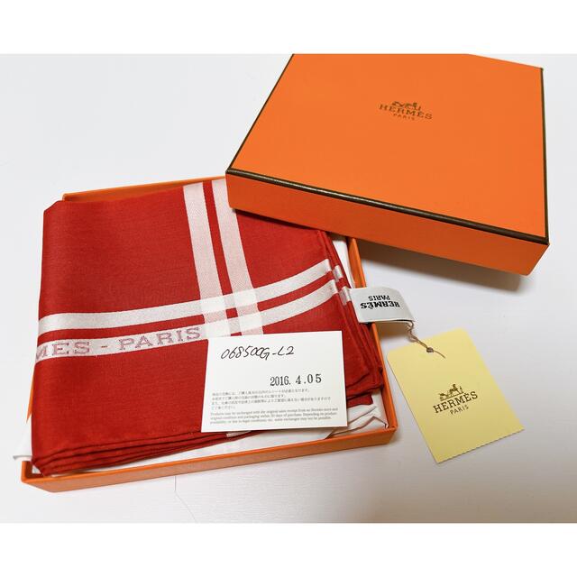 HERMES PARIS エルメス ハンカチ ソルド レッド/ホワイト レディース ハンカチ ネット限定販売