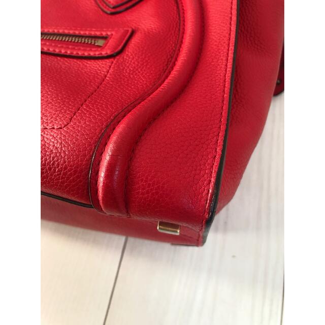 celine(セリーヌ)のCELINE セリーヌ ラゲージ ミニショッパー  レッド レディースのバッグ(トートバッグ)の商品写真