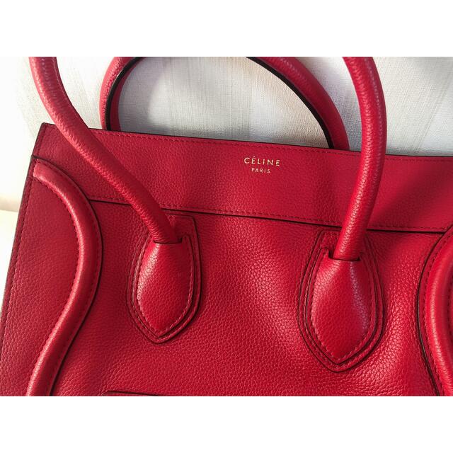 celine(セリーヌ)のCELINE セリーヌ ラゲージ ミニショッパー  レッド レディースのバッグ(トートバッグ)の商品写真