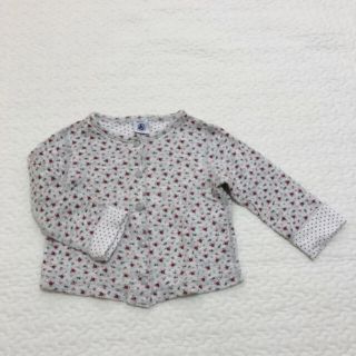 プチバトー(PETIT BATEAU)のプチバトー カーディガン 花柄 ドット 80サイズ(カーディガン/ボレロ)