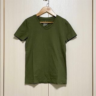 ムジルシリョウヒン(MUJI (無印良品))の無印良品 Vネック 半袖Tシャツ カーキ(Tシャツ(半袖/袖なし))