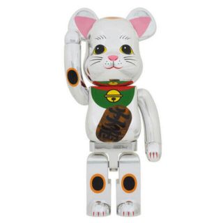 ベアブリック(BE@RBRICK)のBE@RBRICK 招き猫 銀メッキ 発光 1000％(その他)