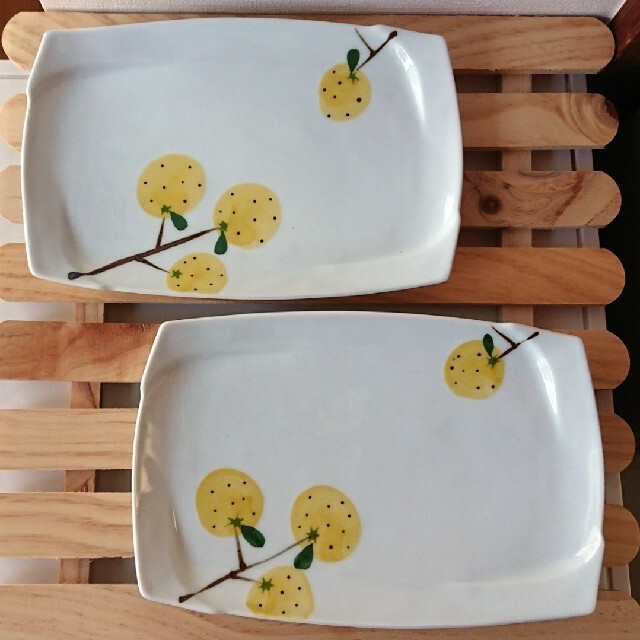 Hasami 柚子模様の焼き皿 2枚セット 波佐見焼き かわいい 長角皿 おしゃれ 人気の通販 By Knickknack ハサミならラクマ