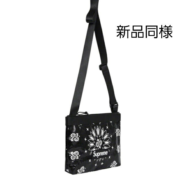 美品 Supreme Bandana Tarp Side Bag "Black"