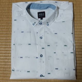 ポロラルフローレン(POLO RALPH LAUREN)の【美品】POLO BCS 七分丈 メンズ シャツ 白 ホワイト ロゴ 刺繍(シャツ)