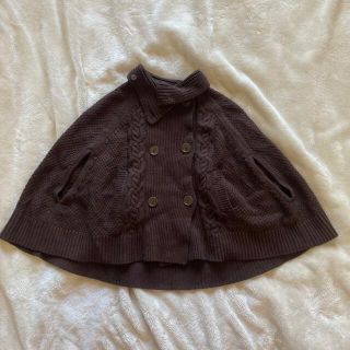 ギャップキッズ(GAP Kids)の【古着】ギャップキッズ　ニットポンチョ　ダブルボタン　ケーブル編み(ジャケット/上着)