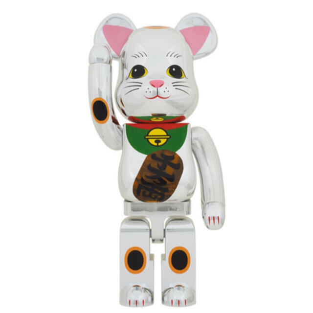 BE@RBRICK(ベアブリック)のBE@RBRICK 招き猫 銀メッキ 発光 1000％ エンタメ/ホビーのフィギュア(その他)の商品写真