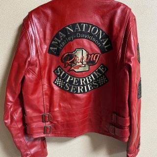 中古品*Harley Davidson*ライダースジャケット*レッド