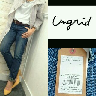 アングリッド(Ungrid)の値下げ！！新品♡タグ付き♡Ungrid♡セルビッチヴィンテージストレートデニム♡(デニム/ジーンズ)