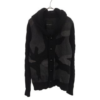 ウノピゥウノウグァーレトレ(1piu1uguale3)の1 PIU 1 UGUALE 3 ウノピゥウノウグァーレトレ BIG CAMO SHAWL CARDIGAN ビッグカモショールカラーニットカーディガン ブラック MRK037 WOL018(カーディガン)