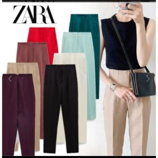 ザラ(ZARA)のZARA ハイウエストパンツ　M  マスタードのみ(カジュアルパンツ)