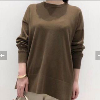 アパルトモンドゥーズィエムクラス(L'Appartement DEUXIEME CLASSE)の 新品☆Silk*CTN C/N TOPS◆ カーキ(ニット/セーター)