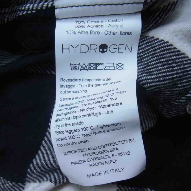 ハイドロゲン HYDROGEN 長袖シャツ ブロックチェック シャツ S 4