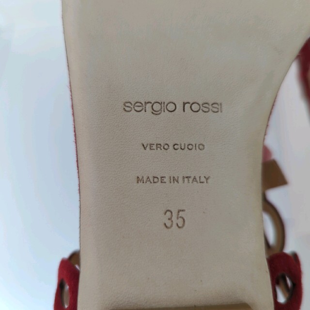 【新品】Sergio Rossi ぺたんこサンダル　赤　35 22cm