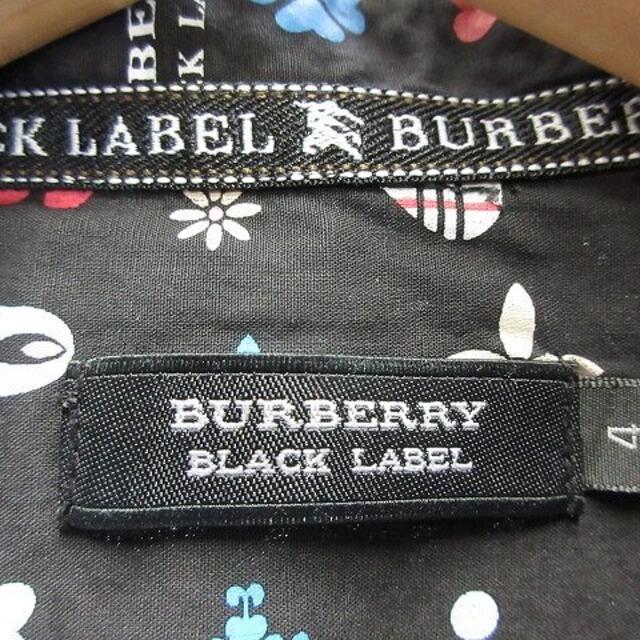 BURBERRY BLACK LABEL(バーバリーブラックレーベル)のバーバリーブラックレーベル ステンカラー シャツ 半袖 マルチ モノグラム 黒 メンズのトップス(シャツ)の商品写真