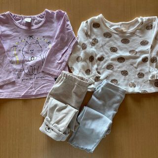 女の子90センチまとめ売り　ロンＴ&長ズボン(Tシャツ/カットソー)