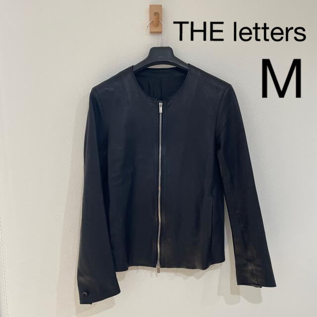 The Letters Collarless Leather Blouson