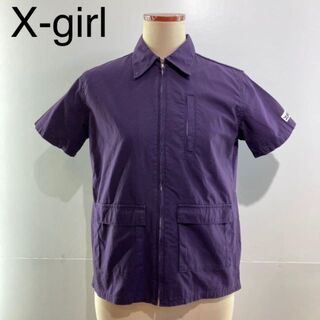 エックスガール(X-girl)のX-girl フルジップワークシャツ(シャツ/ブラウス(半袖/袖なし))