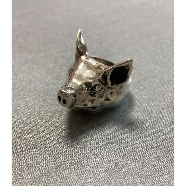 CRAZY PIG(クレイジーピッグ)のクレイジーピッグ ラージピッグヘッドリング crazy pig 豚 ブタ メンズのアクセサリー(リング(指輪))の商品写真