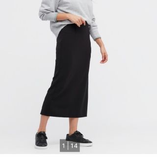 ユニクロ(UNIQLO)の【新品、タグ付き】　ストレッチダブルフェイスナロースカート(ロングスカート)