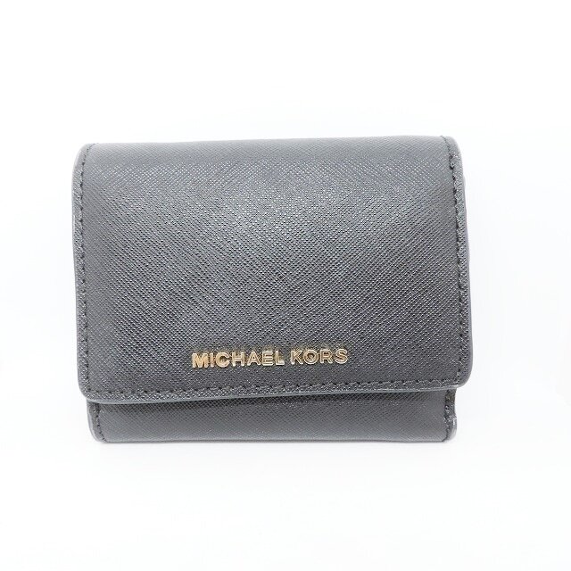 マイケルコース 3つ折り財布 - 黒 レザー 財布