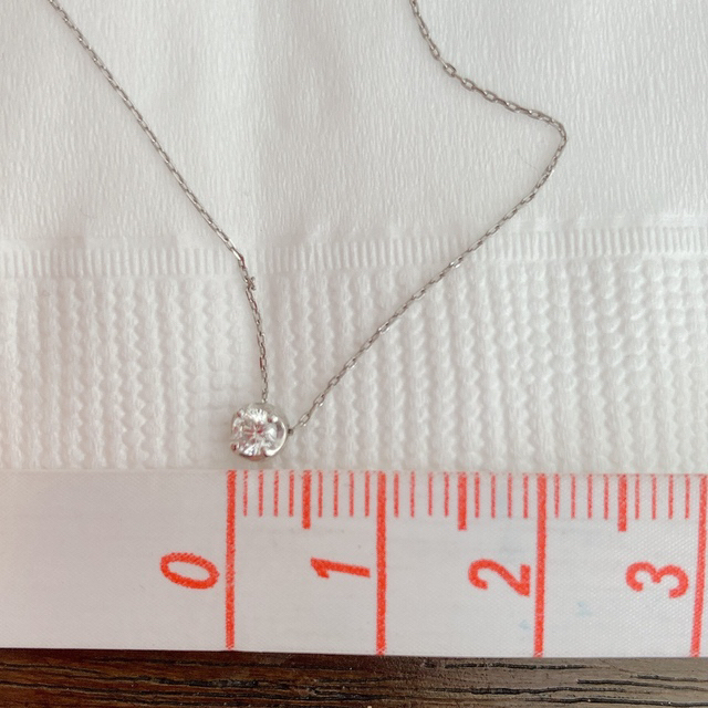 4℃ ヨンドシー Pt850 一粒ダイヤ シルバー ネックレス 【500円引き