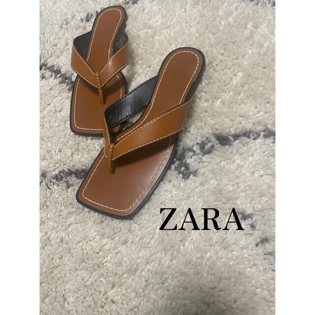 ZARA(ザラ)の【美品】値下げ⭐︎ZARAレザービーサン レディースの靴/シューズ(ビーチサンダル)の商品写真