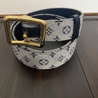 ルイヴィトン(LOUIS VUITTON)のLouis Vuitton モノグラムミニ ベルト 75cm ブルー(ベルト)