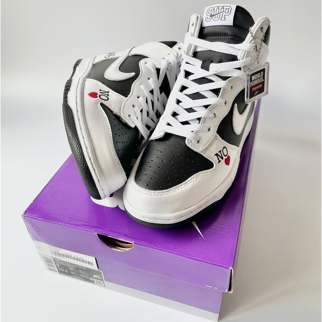 人気カラーの high dunk Nike - Supreme x (27.0cm) w/b Supreme