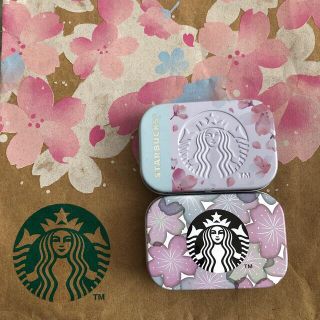 スターバックスコーヒー(Starbucks Coffee)のスタバ　アフターコーヒーミント缶さくら  2個セット　希望あればショッパー付(小物入れ)