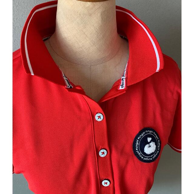 リンゴルフ　襟プリント半袖カノコポロシャツ スポーツ/アウトドアのゴルフ(ウエア)の商品写真