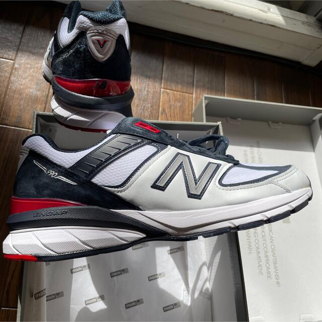 New Balance 990 V5 Carbon/Team Red/White