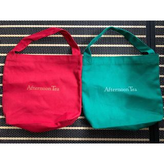 アフタヌーンティー(AfternoonTea)のアフタヌーンティー　ワンハンドルトート　レッド&グリーン(トートバッグ)