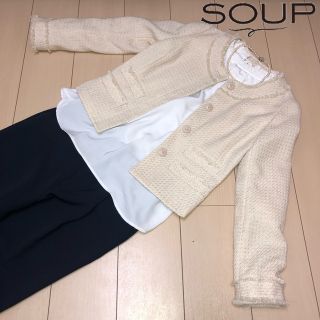 スープ(SOUP)の☆ SOUP innowave ノーカラージャケット Mサイズ 入学式に✨ ☆(ノーカラージャケット)