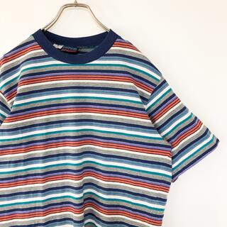 USA製 マルチボーダーTシャツ 半袖 アメリカ古着(Tシャツ/カットソー(半袖/袖なし))