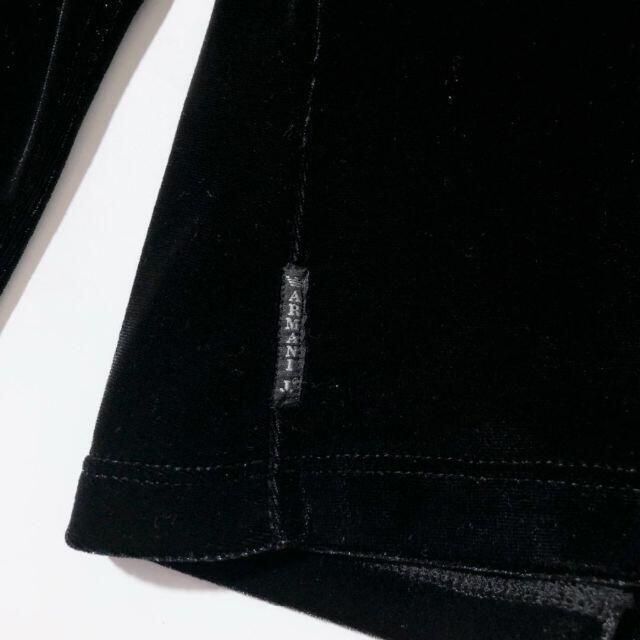 ARMANI JEANS(アルマーニジーンズ)の美品アルマーニジーンズ 90s古着 ヴィンテージブルゾン ベロア 黒 イタリア製 レディースのジャケット/アウター(ブルゾン)の商品写真