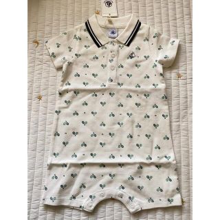 プチバトー(PETIT BATEAU)の新品未使用！プチバトー　襟付きロンパース　半袖(ロンパース)