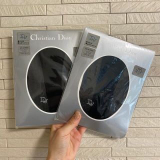 クリスチャンディオール(Christian Dior)のディオール Lサイズ 2足 黒 パンスト タイツ ワンポイントロゴ(タイツ/ストッキング)