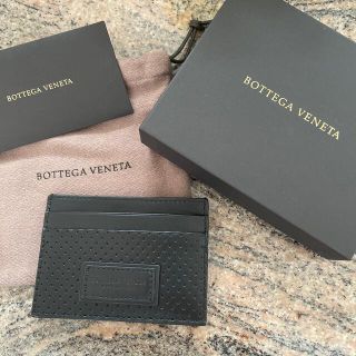 ボッテガヴェネタ(Bottega Veneta)のボッテガ　ヴェネタ　カードケース　ブラック　イタリー製(名刺入れ/定期入れ)