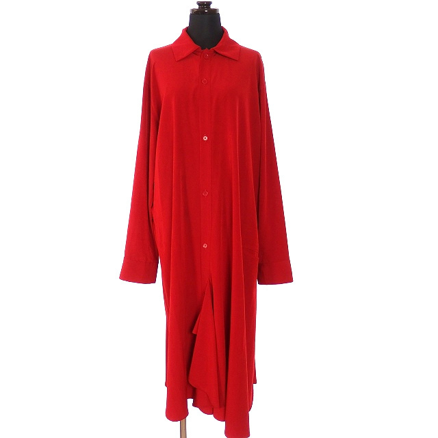 ワイズ Y´s ヨウジヤマモト 19AW ロングシャツワンピース 1 レッド-