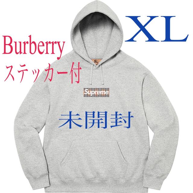 大きな取引 Supreme XL Grey Logo Box Burberry × Supreme - パーカー