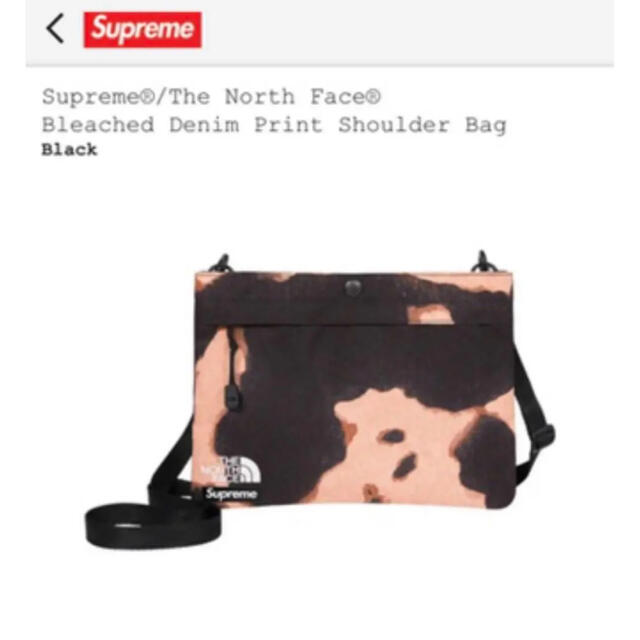 Supreme - supreme ブラックブリーチデニムプリント ショルダー