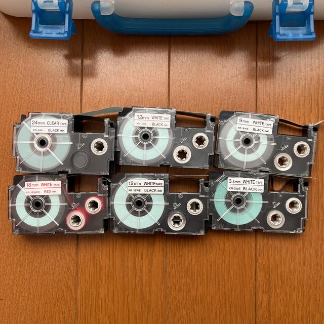 （クラフトテープ6本   収納ボックス付き）カシオ ネームランド KL-SP100＆テープ6種＆収納ケース＆単三電池10本セット CASIO ラベルライター スマホ - 8