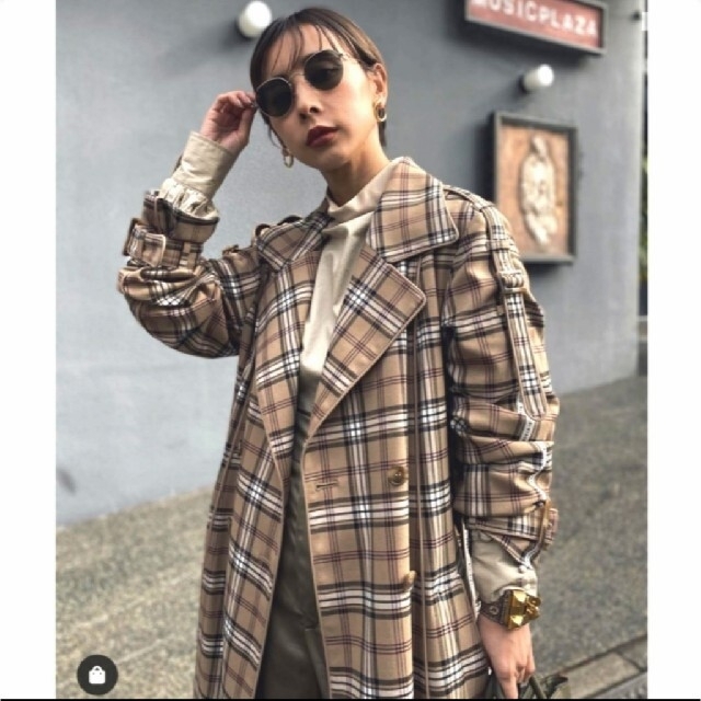 Ameri VINTAGE - Ameri【タグ付新品】チェック トレンチ コート Ameri VINTAGE - Ameri【タグ付新品】チェック トレンチ コート