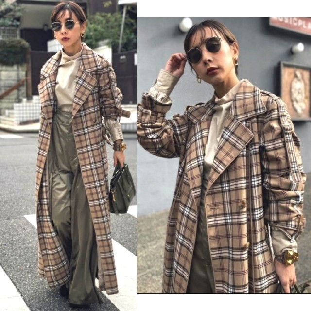 Ameri VINTAGE - Ameri【タグ付新品】チェック トレンチ コート Ameri VINTAGE - Ameri【タグ付新品】チェック トレンチ コート