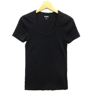 スリードッツ(three dots)のスリードッツ three dots カットソー Tシャツ 半袖 ブラック 黒 X(カットソー(半袖/袖なし))