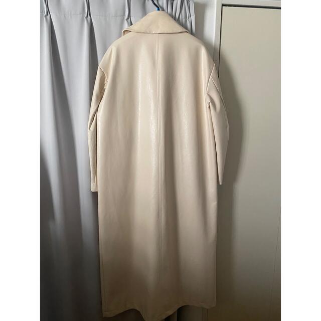 sheer sr dress leather coat off white