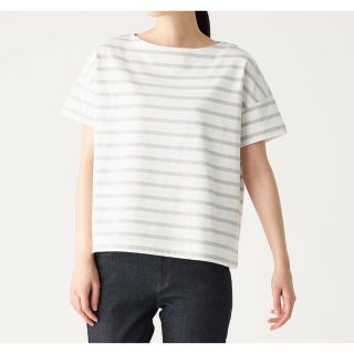 ムジルシリョウヒン(MUJI (無印良品))の【無印良品】太番手天竺編み ボートネックTシャツ(Tシャツ(半袖/袖なし))