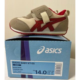 アシックス(asics)の箱無し　アシックス　アイダホ  14cm ベージュ　ワイン(スニーカー)