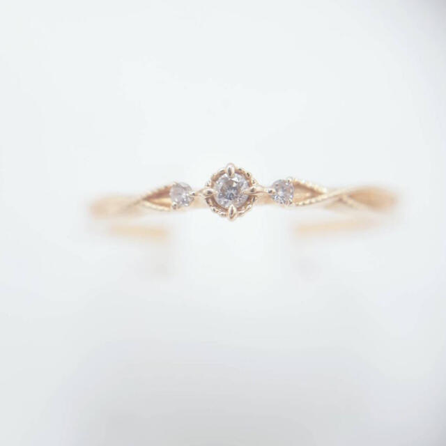 agete(アガット)のアガット agete ダイヤリング　K10YG 0.03ct 9号 レディースのアクセサリー(リング(指輪))の商品写真